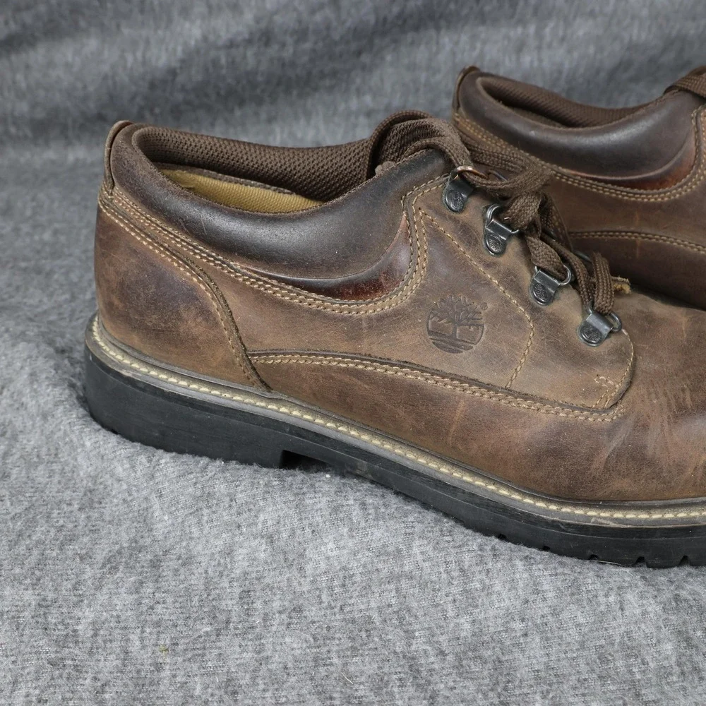 Timberland 80064 Shoes Mens Size 12 Brown Leather Work Casual Sneakers